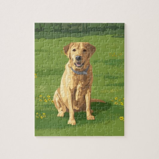 Yellow Labrador Retriever Dog Puzzle (Vertikal)