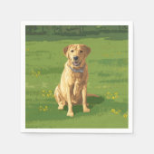 Yellow Labrador Retriever Dog Serviette (Vorderseite)