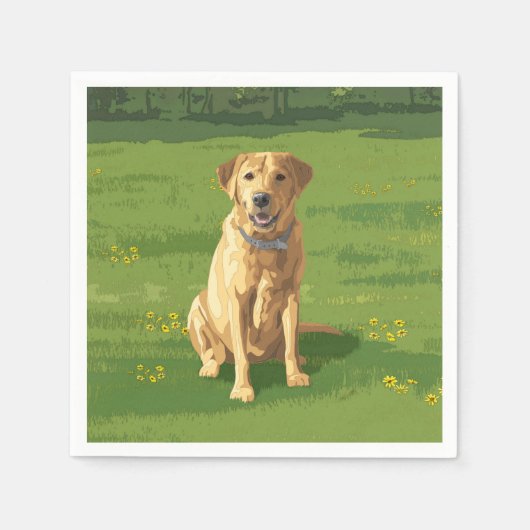 Yellow Labrador Retriever Dog Serviette (Vorderseite)