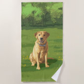 Yellow Labrador Retriever Dog Strandtuch (Vorderseite)