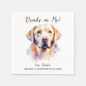 Yellow Labrador Retriever Dog Wedding Cocktail Serviette (Vorderseite)