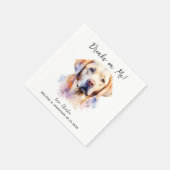Yellow Labrador Retriever Dog Wedding Cocktail Serviette (Ecke)