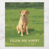 Yellow Labrador Retriever Dog Weinetikett (Einzelnes Label)