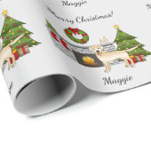 Yellow Labrador Retriever - Festlicher Weihnachtsr Geschenkpapier (Rolleneckpunkt)