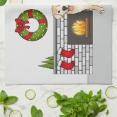 Yellow Labrador Retriever - Festlicher Weihnachtsr Geschirrtuch (Gefaltet)