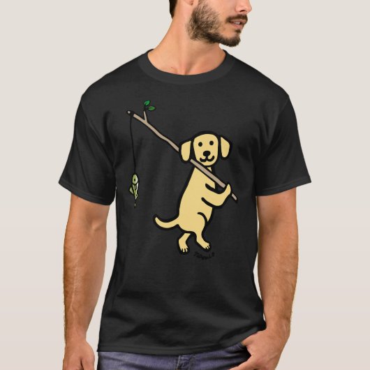 Yellow Labrador Retriever Fishing T-Shirt (Vorderseite)