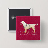 Yellow Labrador Retriever Frohe Weihnachtsgestaltu Button (Vorne & Hinten)