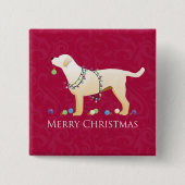 Yellow Labrador Retriever Frohe Weihnachtsgestaltu Button (Vorderseite)