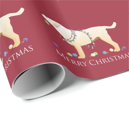 Yellow Labrador Retriever Frohe Weihnachtsgestaltu Geschenkpapier (Rolleneckpunkt)