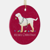 Yellow Labrador Retriever Frohe Weihnachtsgestaltu Keramik Ornament (Rechts)