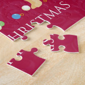 Yellow Labrador Retriever Frohe Weihnachtsgestaltu Puzzle (Seite)