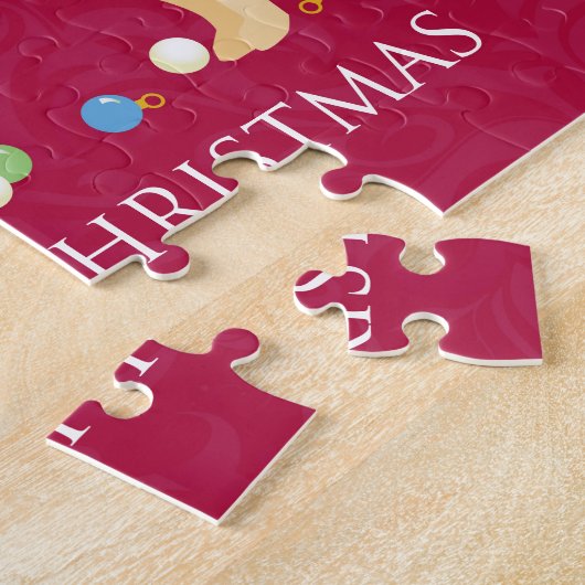 Yellow Labrador Retriever Frohe Weihnachtsgestaltu Puzzle (Seite)