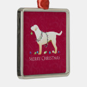 Yellow Labrador Retriever Frohe Weihnachtsgestaltu Silbernes Ornament (Rechts)