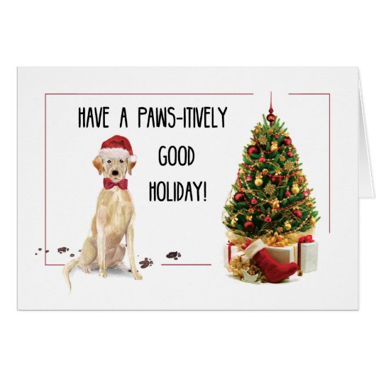 Yellow Labrador Retriever Funny Christmas Dog (Vorderseite (Horizontal))