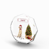 Yellow Labrador Retriever Funny Christmas Dog Fotoblock (Rechts)