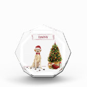 Yellow Labrador Retriever Funny Christmas Dog Fotoblock (Vorderseite)