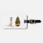 Yellow Labrador Retriever Funny Christmas Dog Gepäckanhänger (Vorderseite horizontal)