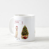 Yellow Labrador Retriever Funny Christmas Dog Kaffeetasse (Vorderseite Links)