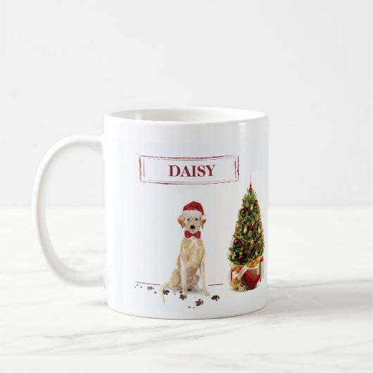 Yellow Labrador Retriever Funny Christmas Dog Kaffeetasse (Links)