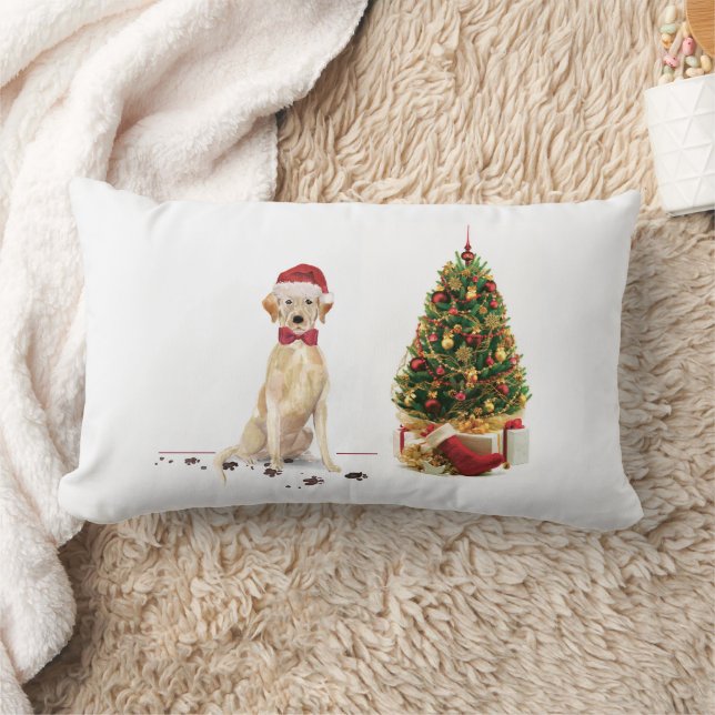 Yellow Labrador Retriever Funny Christmas Dog Lendenkissen (Decke)