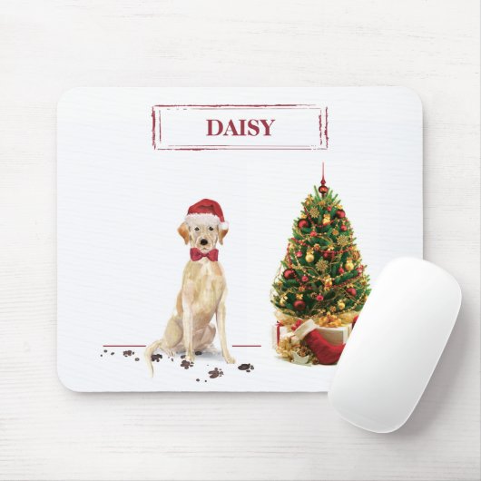 Yellow Labrador Retriever Funny Christmas Dog Mousepad (Mit Mouse)