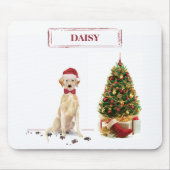 Yellow Labrador Retriever Funny Christmas Dog Mousepad (Vorne)