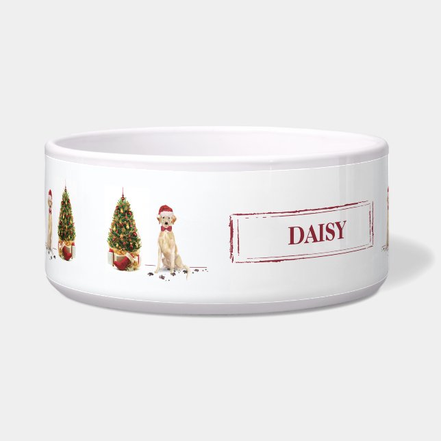 Yellow Labrador Retriever Funny Christmas Dog Napf (Links)