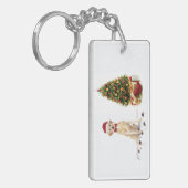 Yellow Labrador Retriever Funny Christmas Dog Schlüsselanhänger (Vorderseite links)