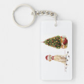 Yellow Labrador Retriever Funny Christmas Dog Schlüsselanhänger (Vorderseite)