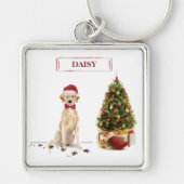 Yellow Labrador Retriever Funny Christmas Dog Schlüsselanhänger (Vorne)