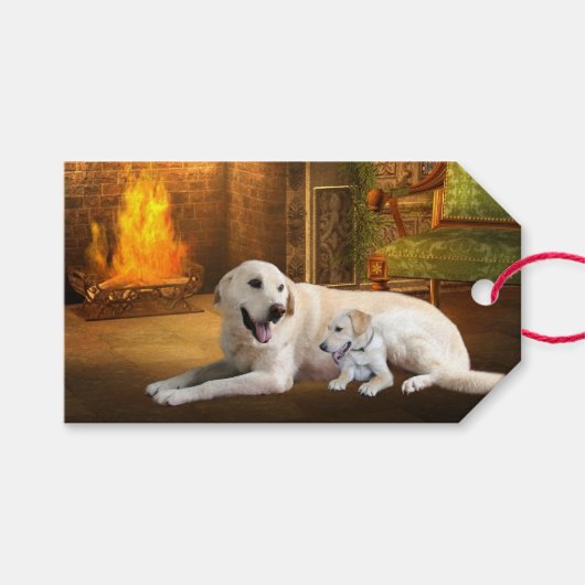 Yellow labrador Retriever Geschenkanhänger (Vorderseite (Horizontal))