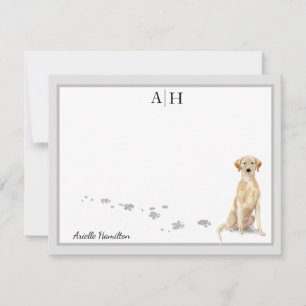 Yellow Labrador Retriever Gran Border Monogram Mitteilungskarte