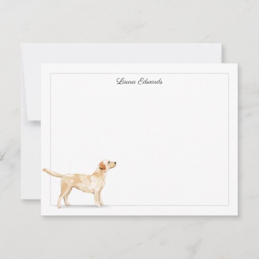 Yellow Labrador Retriever Gran Border Personalisie Mitteilungskarte (Vorderseite)