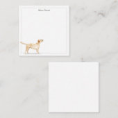 Yellow Labrador Retriever Gray Border Square Mitteilungskarte (Vorne/Hinten)