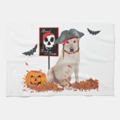Yellow Labrador Retriever Halloween Geschirrtuch (Horizontal)