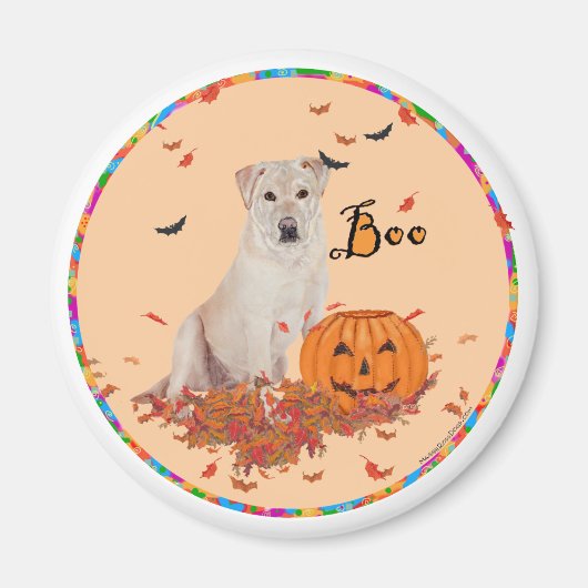 Yellow Labrador Retriever Halloween Magnet (Vorne)