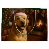 Yellow Labrador Retriever Holiday  Große Geschenktüte (Rückseite)