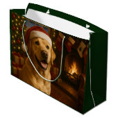 Yellow Labrador Retriever Holiday  Große Geschenktüte (Rückseite Schrägansicht)
