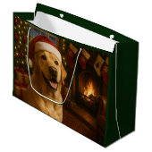 Yellow Labrador Retriever Holiday  Große Geschenktüte (Vorderseite Schrägansicht)