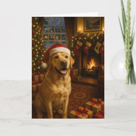 Yellow Labrador Retriever Holiday  Karte
