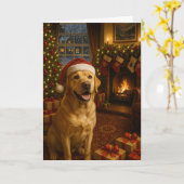 Yellow Labrador Retriever Holiday  Karte (Gelbe Blume)