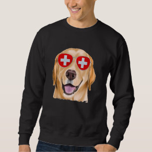 Yellow Labrador Retriever Hund Schweiz Flag Sun Sweatshirt