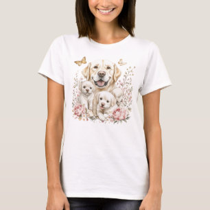 YELLOW LABRADOR RETRIEVER HUND UND IHRE PUPPIES T-Shirt