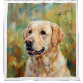 Yellow Labrador Retriever Impressionist Art Duschvorhang (Vorderseite)