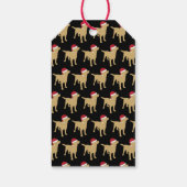 Yellow Labrador Retriever in der Weihnachtsmannmüt Geschenkanhänger (Rückseite)