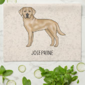 Yellow Labrador Retriever Labrador Dog Your Name B Geschirrtuch (Gefaltet)