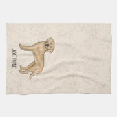 Yellow Labrador Retriever Labrador Dog Your Name B Geschirrtuch (Horizontal)