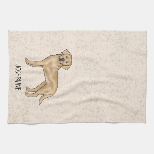 Yellow Labrador Retriever Labrador Dog Your Name B Geschirrtuch (Horizontal)