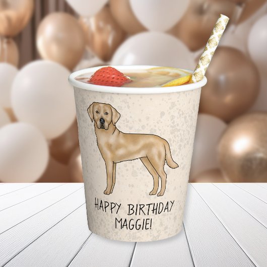 Yellow Labrador Retriever Labrador Hund Happy Birt Pappbecher
