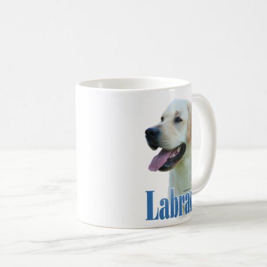 Yellow Labrador Retriever Name Kaffeetasse (VorderseiteRechts)